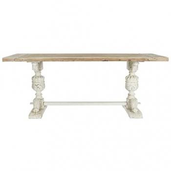 Mesa de Comedor DKD Home Decor Blanco Natural Abeto 200 x 90 x 78 cm