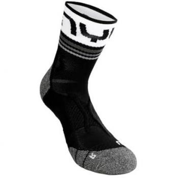UYN Veloce Calcetines Cortos para Correr Hombres - Negro, Blanco, Talla única, Transpirables, Acolchados en la planta del pie, Diseño ergonómico