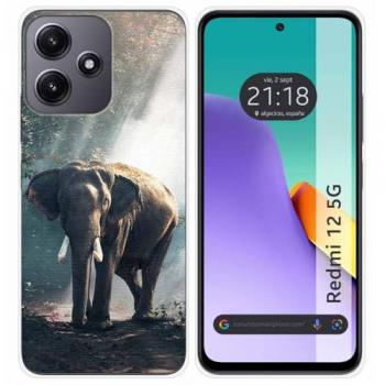 Funda de Silicona para Xiaomi Redmi 12 5G con Diseño de Elefante y Dibujos