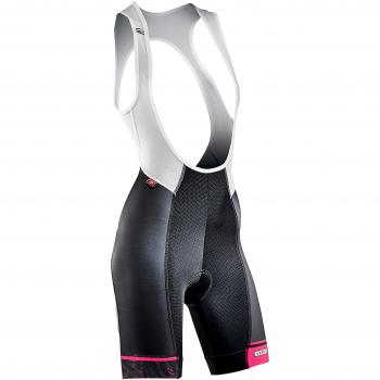 NORTHWAVE Mono corto ciclismo mujer VERVE 3 negro/rosa fluorescente