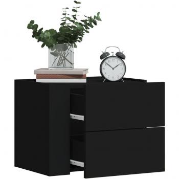 Mesita de noche de pared negra 45x30x35 cm Vidaxl Negro