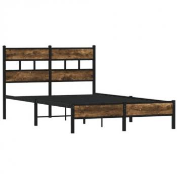 Estructura cama con cabecero sin colchón roble Sonoma 120x190cm