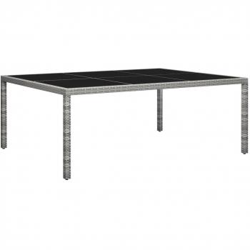 Mesa de comedor de jardín gris 200x150x74 cm en polyrattan ratán sintético