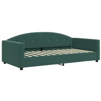 Sofá cama terciopelo verde oscuro 100x200 cm