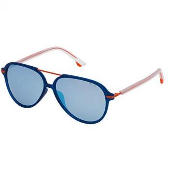 Police Unisex Polarized Blue Aviator Sunglasses SPL582M Z80X 58
