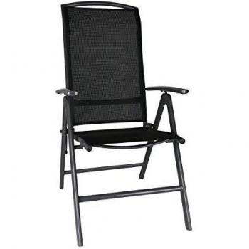 Greemotion 124045 - Silla plegable, aluminio 4 x 4 textileno, 67 x 56 x 109 cm, Antracita/Negro