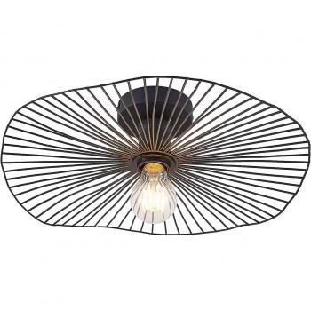 Plafón de metal 'Ruota' Vintage en Negro, 1 llama E27 para Salón y Comedor de Lindby
