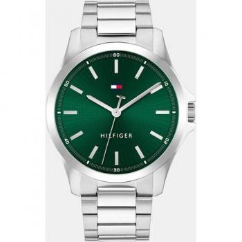 Reloj de Hombre Tommy Hilfiger Bruce 1710672 - Acero, Analógico, Color Plateado y Verde
