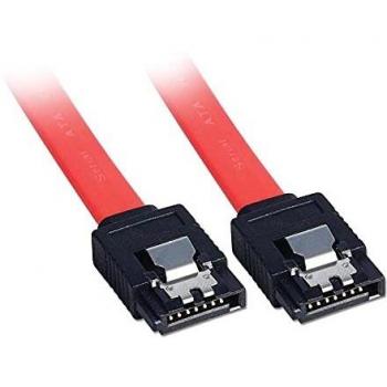 LINDY 33450 - Cable SATA III con clip de seguridad, 0,5m - Color rojo