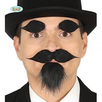 Guirca grafoplas bigote pizzetto cejas adhesivo color negro 11965