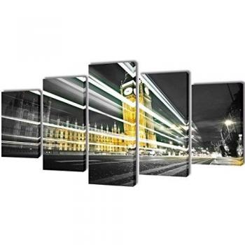 vidaXL Set Decorativo de lienzos para la Pared Modelo Big Ben de Londres, 100 x 50 cm