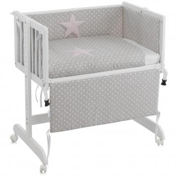 Funny Baby Codream - Minicuna, diseño Topos estrella, color rosa
