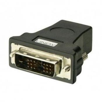 Adaptador Lindy 41228 HDMI-A Hembra a DVI-D Macho, Negro