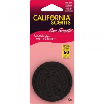Ambientador de Coche California Scents Rosa Salvaje - Lata 42g - Fragancia Duradera (Hasta 60 Días) con Control de Intensidad