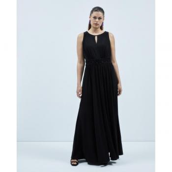 Vestido de punto largo con fajín Couchel