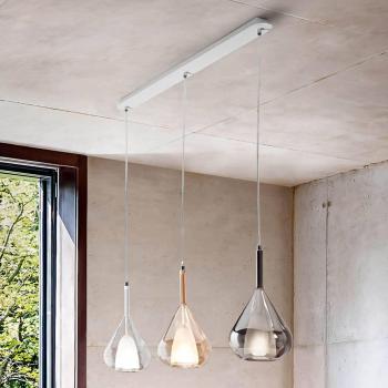 Lámpara colgante Lila de vidrio, 3 luces - Fabas Luce