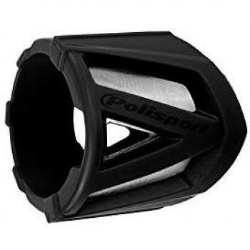 Protector de escape Polisport Off Road 200-330 mm, protección de silenciador corto negro, protector silenciador resistente pequeño universal fabricado en acero inoxidable ligero y silicona en color negro