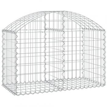 vidaXL Arched Gabion Basket 100x50x60/80 cm Galvanised Iron