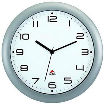 ALBA Reloj de Cuarzo Clásico de Pared, Gris, 30 cm