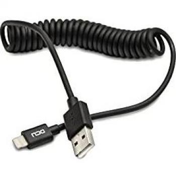 DCU TECNOLOGIC - Conexion Usb-Mfi Iphone 5/6/7 Negro Rizado 1.5M