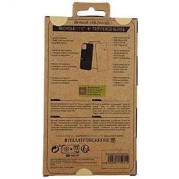 muvit for change Pack Samsung S10 Lite Funda Cristal Soft + Protector de Pantalla Vidrio Templado Plano Marco Negro