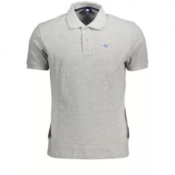 North Sails Gray Cotton Polo Shirt - L, Polo Shirts, male, Gray, Size: L