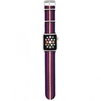 Trust Urban - Correa de nylon para Apple Watch, 38 mm, color azul con rayas