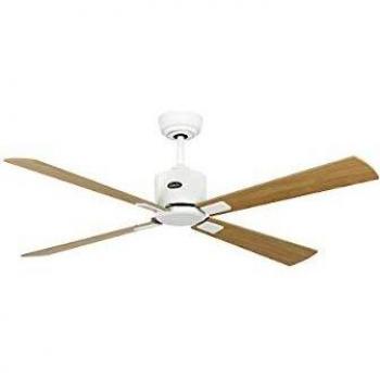 Ventilador de techo DC 132 cm moderno lacado blanco, aspas arce/haya con control remoto CASAFAN Eco Neo III