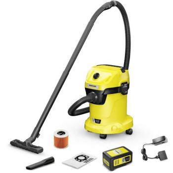 Aspiradora sin Cable Kärcher 1.628-551.0 Amarillo Negro 225 W, Aspiradora de tambor Seca y húmeda Karcher - Kärcher wd 3-18 17 l 225 w Bolsa