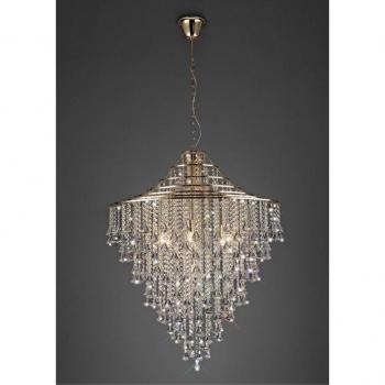 Lámpara colgante Inina 9 Bulbs E14 oro/cristal