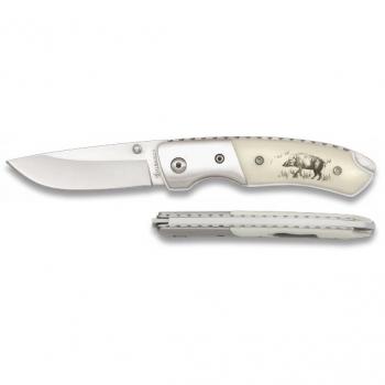 Navaja Albainox Deluxe Jabalí con Virola de Acero y Hoja de 6,5 cm - Modelo 19771