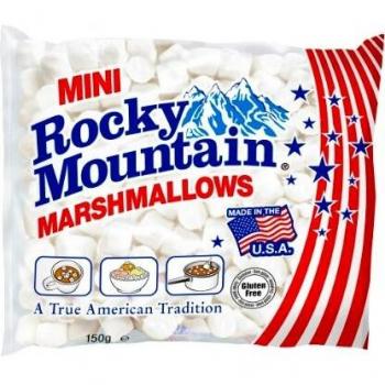 Mini Malvaviscos Clásicos Rocky Mountain, 6 x 150g, Dulces Americanos para Asar y Cocinar