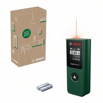 Bosch Medidor Láser EasyDistance 20 (medición fácil y precisa de hasta 20 m, tamaño bolsillo, control de un solo botón, en caja para E-Commerce)