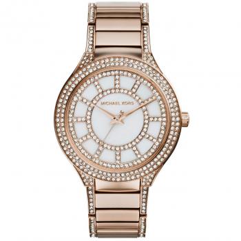 Reloj de Mujer Michael Kors MK3313 - 38mm - Acero Inoxidable - Cuarzo - Oro Rosa con Esfera Nacarada y Cristales