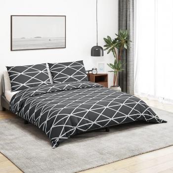 Conjunto de capa de edredão de algodão cinza 200x200 cm