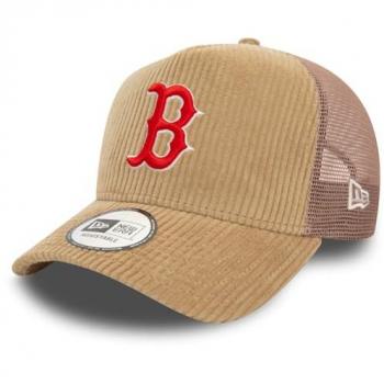 Gorra Trucker New Era MLB Cord Boston Red Sox - diseño de malla trasera, visera curva, logotipo bordado en la parte frontal, ajuste regulable, material ligero y transpirable