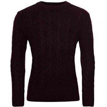 Superdry Hombre Jersey con Cuello Redondo Jacob Twist Borgoña Brillante Buck XL