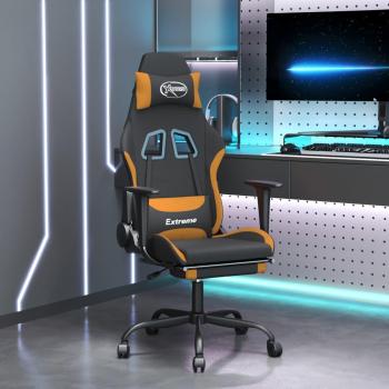 Black and Orange Gaming Chair with Massage and Footrest