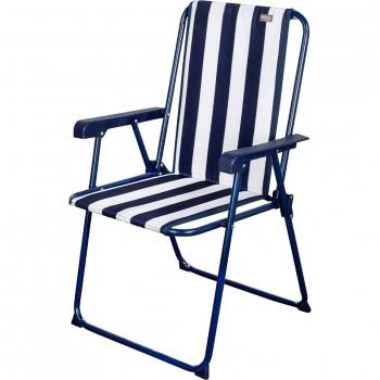 Silla plegable rayas azul lona 53x47x85 cm