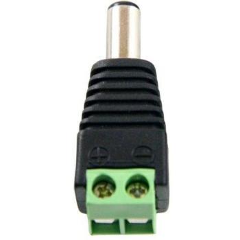 Conector DC Macho/Hembra de Alimentación a Tornillo 5,5x2,1 con Salida +/- de 2 Terminales - 38mm