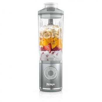 Batidora portátil Ninja Blast Max 570 ml - Sin cable, batería recargable, vaso antigoteo, color plata - BC251EUSL