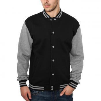 Urban Classics Men's 2-Tone Rockabilly College Jacket - Black/Grey, S to 3XL