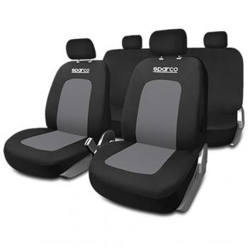 Juego de Fundas para Asientos de Coche Sparco Sport Negro/Gris