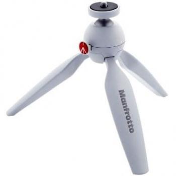 Manfrotto MTPIXI-WH, PIXI Mini Tripod, Comfortable Handgrip, Foldable, for Video, Videography, Compatible with DSLR, CSC, Mirrorless, White