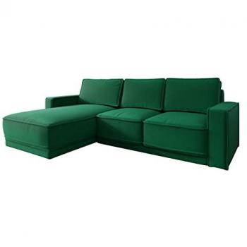 Sofá rinconero Comfivo 230 con función de descanso y caja de ropa de cama, dimensiones 268 x 87 x 167 cm