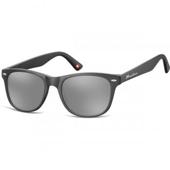 Montana Eyewear MS10 Men's Sunglasses Black Size 53 with Matte Black Rubbertouch Revo Silver Mirror - One Size