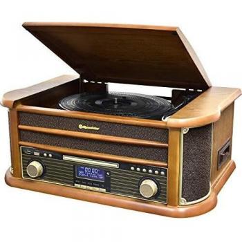 Roadstar HIF-1993BT - Sistema de Madera Retro HiFi con giradiscos