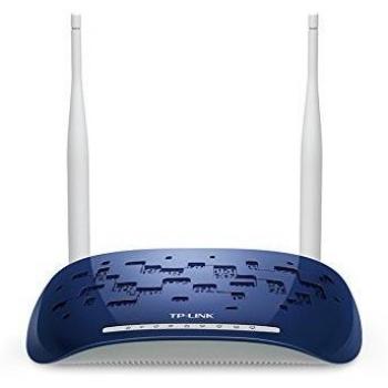 Router Inalámbrico TP-LINK TD-W8960N ADSL2, 300 Mbps con 4 Puertos y 2 Antenas Externas, Color Azul