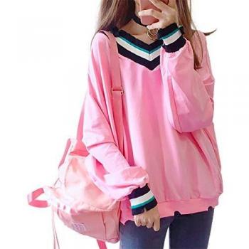 YLDZSUP Camiseta de Manga Larga algodón y Modal para Tipo túnica Mujer Camisetas Manga Larga con Cuello en V Mujer algodón, Estilo Informal, Mujer, Ajuste Holgado