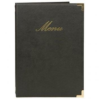 Carpeta de menú Securit CLASSIC, A5, negra, soporte de menú clásico, dimensiones 25x18x0.5 cm